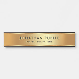 Trendy Your Custom Text Template Elegant Gold Door Sign