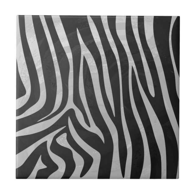 Trendy Zebra Animal Print Pattern created by Imagi Ceramic Tile (Front)