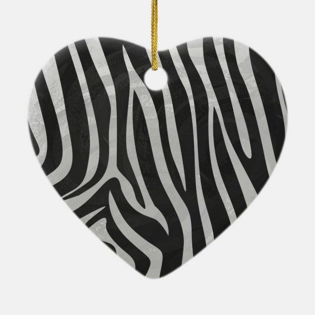 Trendy Zebra Animal Print Pattern created by Imagi Ceramic Tree Decoration (Back)