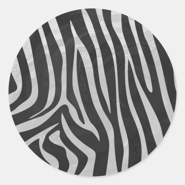 Trendy Zebra Animal Print Pattern created by Imagi Classic Round Sticker (Front)