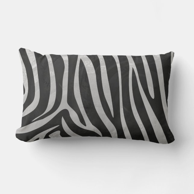 Trendy Zebra Animal Print Pattern created by Imagi Lumbar Cushion (Front)