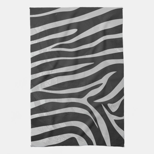 Trendy Zebra Animal Print Pattern created by Imagi Tea Towel (Vertical)