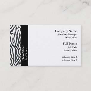 Trendy Zebra Business Card Template