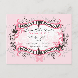 Trendy Zebra Frame Save The Date Invitation