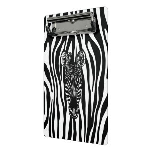 Trendy Zebra Herd on Zebra Print Mini Clipboard