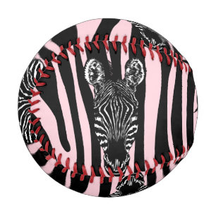 Trendy Zebra Herd on Zebra Print Pink Baseball