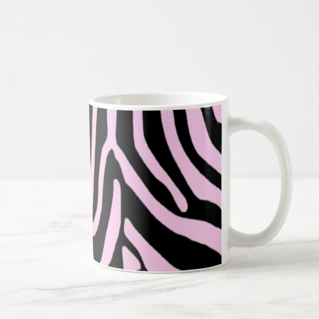 Trendy zebra pink monogram coffee mug (Right)