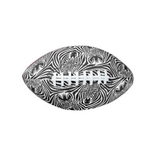 Trendy Zebra Print Black And White Pattern Football