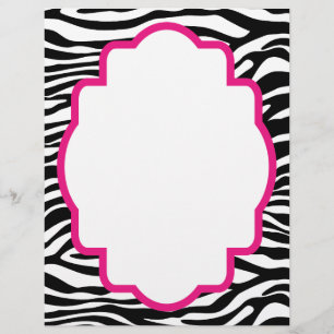 Trendy Zebra Print with Pink Customised Letterhead