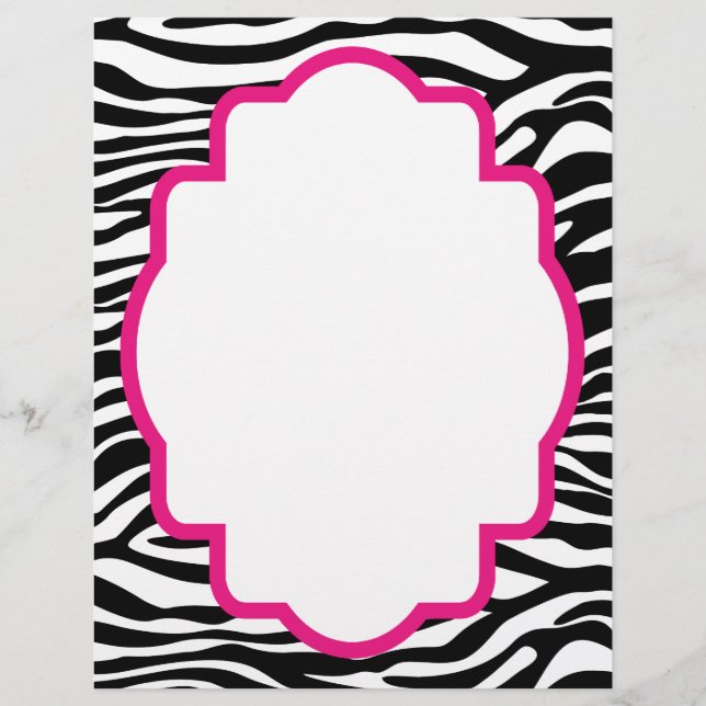 Trendy Zebra Print with Pink Customised Letterhead (Front)