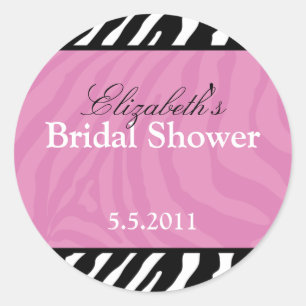 Trendy Zebra Stripe Customisable Favour Stickers