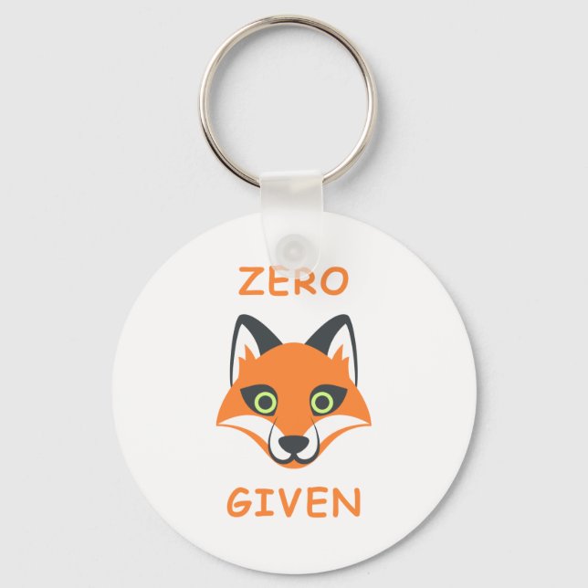 Trendy Zero Fox Given phrase Emoji Cartoon Key Ring (Front)