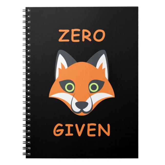 Trendy Zero Fox Given phrase Emoji Cartoon Notebook (Front)