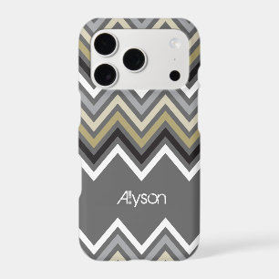 Trendy Zig Zag Chevron Pattern Mod Grey Phone Case
