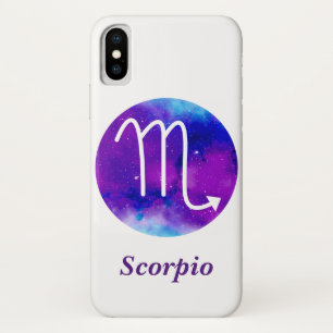 Trendy Zodiac Sign Scorpio Purple Nebula iPhone X Case