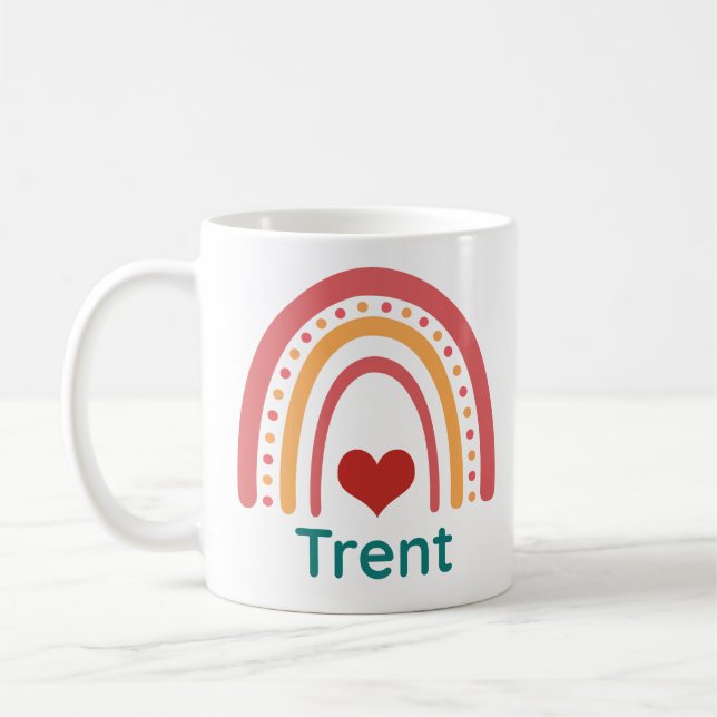 Trent Vintage Boho Rainbow Coffee Mug (Left)