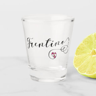 Trentino Heart Flag, Province of Trento, Italy Shot Glass