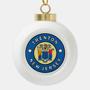 Trenton New Jersey Ceramic Ball Christmas Ornament