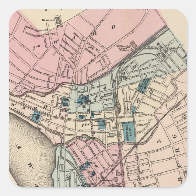 Trenton, NJ Square Sticker (Front)