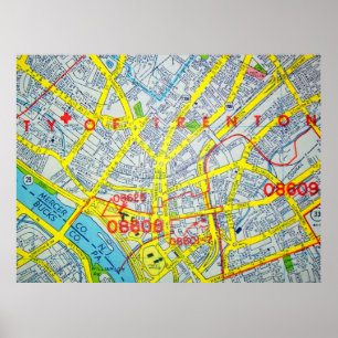Trenton, NJ Vintage Map Poster