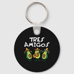 Tres Amigos Avocados Guac Cinco De Mayo Fiesta Mex Key Ring