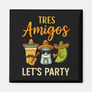 Tres Amigos Tequila Salt Lime Cinco De Mayo Magnet