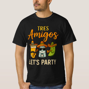 Tres Amigos Tequila Salt Lime Cinco De Mayo T-Shirt