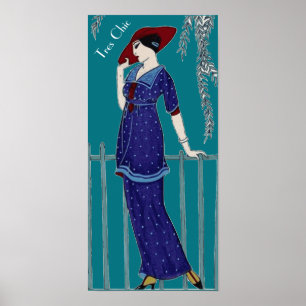 Tres Chic French slogan Parisian 1920s fashion Poster