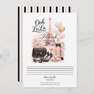 Très Chic in the City Pink Paris Thank You Card