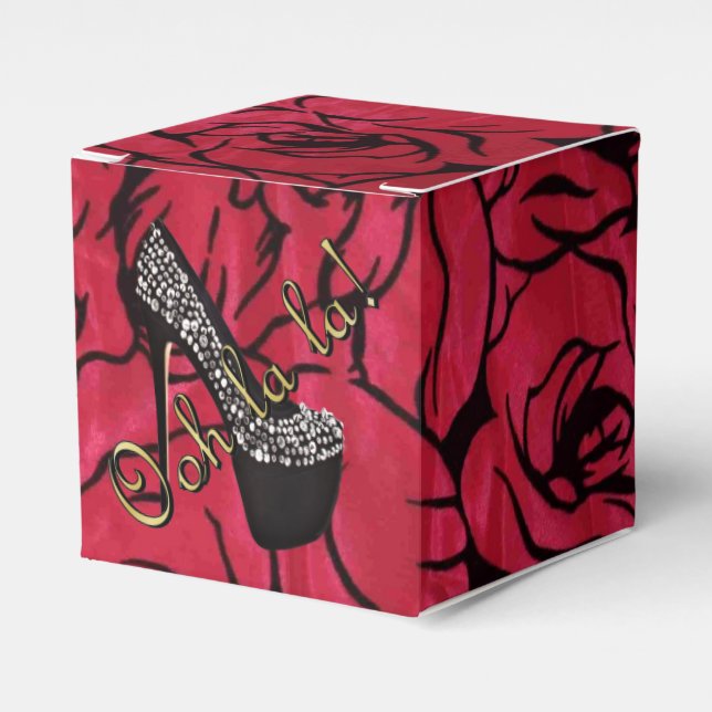 Tres Chic Rouge Fleurs Favour Box (Front Side)