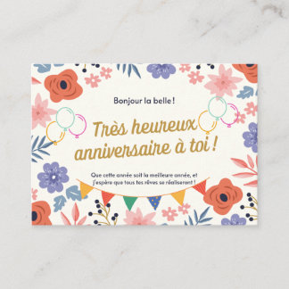 trés heureux anniverssaire à toi enclosure card