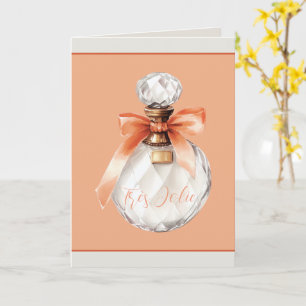 Très Jolie (very pretty) Perfume Bottle Ribbon Card