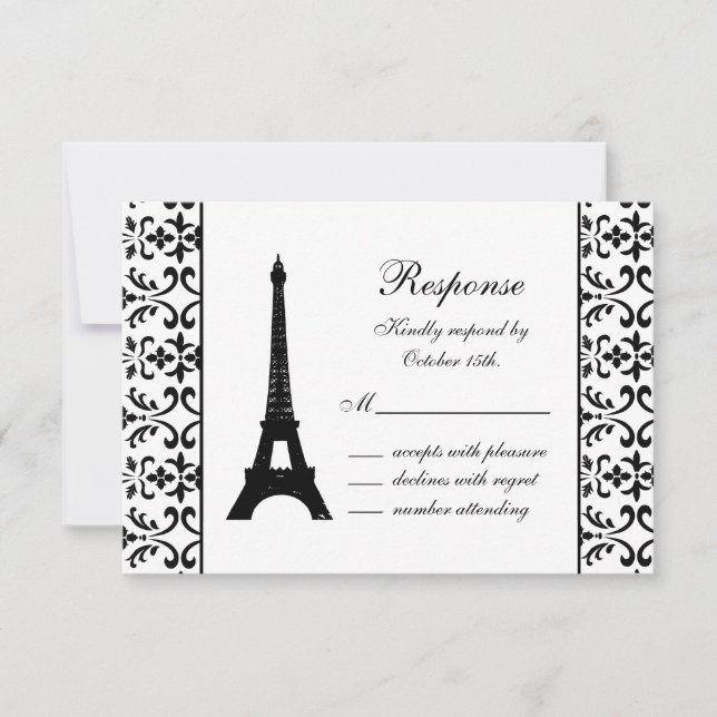 Tres Paris RSVP (white) Card (Front)