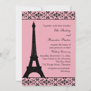 Tres Paris Wedding Invitation (pink)