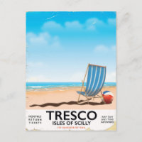 Tresco Isles of Scilly vintage train poster