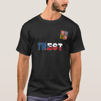 Trest Czech Republic Heart Flag Lion Coat Of Arm E T-Shirt