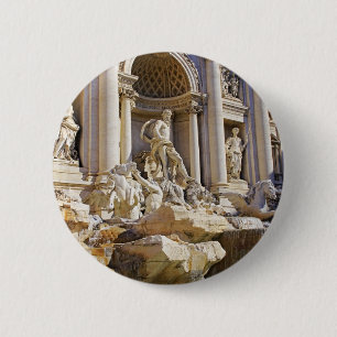 Trevi fountain 6 cm round badge