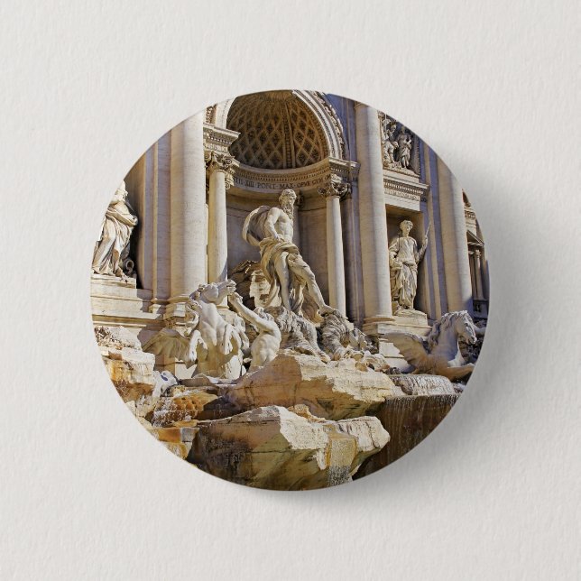 Trevi fountain 6 cm round badge (Front)