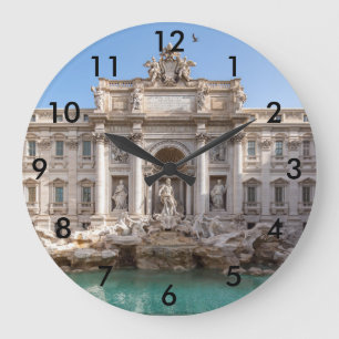 Trevi Fountain at early morning - Rome, Italy Large Clock