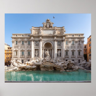 Trevi Fountain at early morning - Rome, Italy Poster