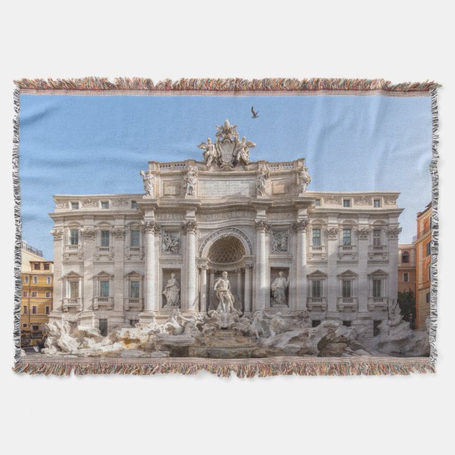 Trevi Fountain at early morning - Rome, Italy Throw Blanket (Front)