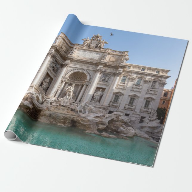 Trevi Fountain at early morning - Rome, Italy Wrapping Paper (Unrolled)