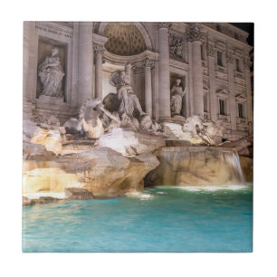 Trevi Fountain at night - Rome, Italy Ceramic Tile