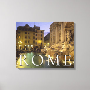 Trevi Fountain at Night Rome, Lazio, Italy Canvas Print