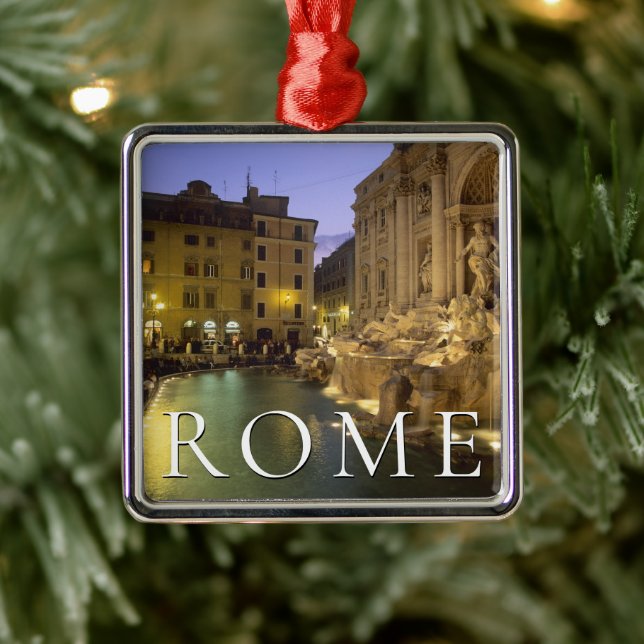 Trevi Fountain at Night | Rome, Lazio, Italy Metal Ornament (Tree)