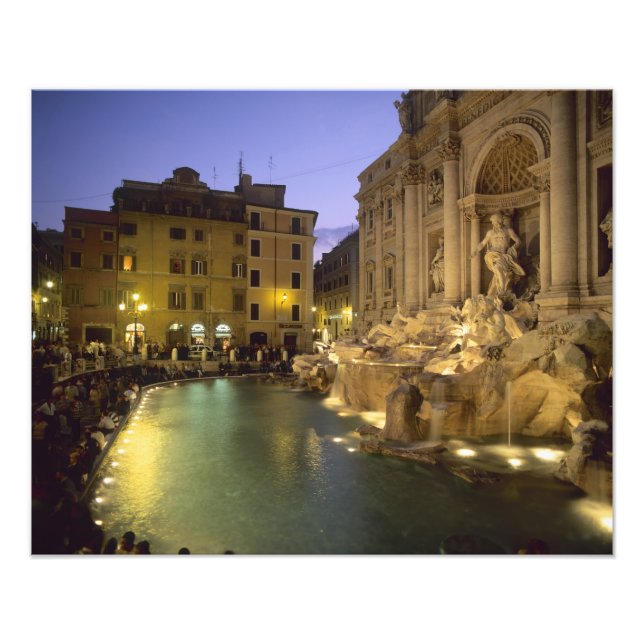 Trevi Fountain at night, Rome, Lazio, Italy Photo Print (Front)