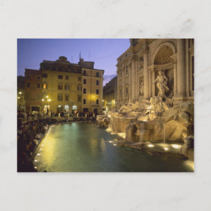 Trevi Fountain at night, Rome, Lazio, Italy Postcard
