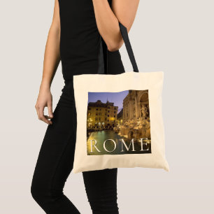 Trevi Fountain at Night Rome, Lazio, Italy Tote Bag