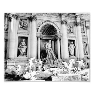 Trevi Fountain, Black and White Photo Print