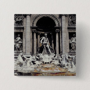 Trevi Fountain, built 1732-62 15 Cm Square Badge